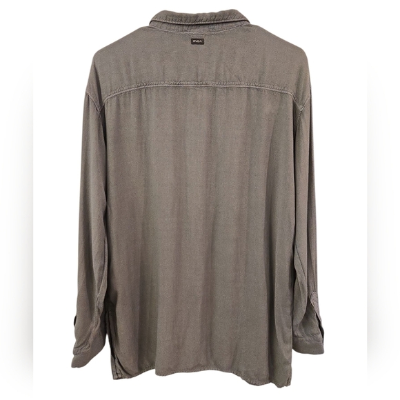 RVCA WOMEN'S SOLSTICE BUTTON - UP COVERUP. GREY. SIZE SMALL. - Picture 3 of 14